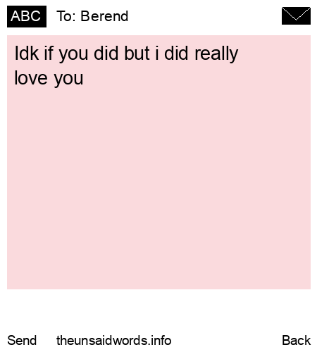 unsent message to Berend