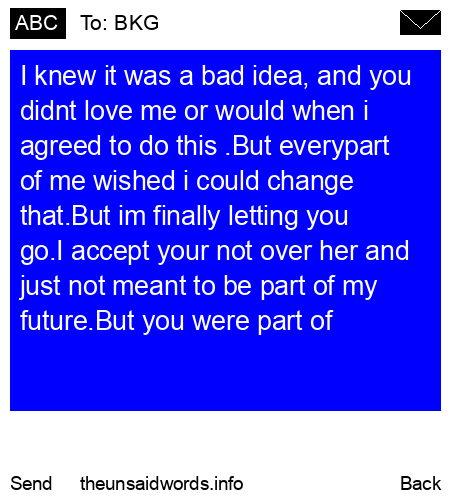 unsent message to BKG