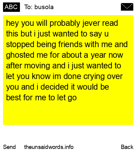 unsent message to busola