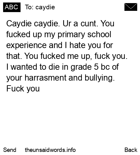 unsent message to caydie