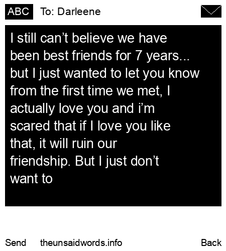 unsent message to Darleene