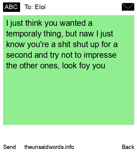 unsent message to Eloi