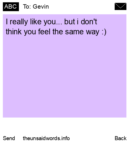 unsent message to Gevin