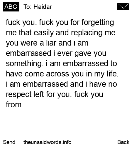 unsent message to Haidar