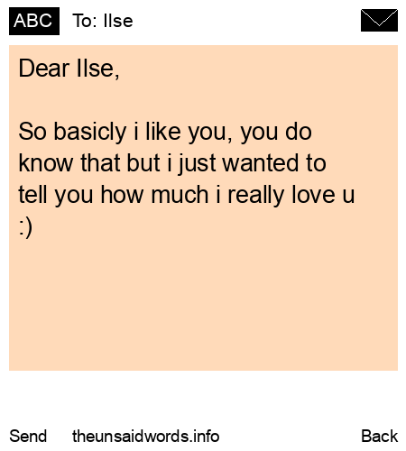 unsent message to Ilse