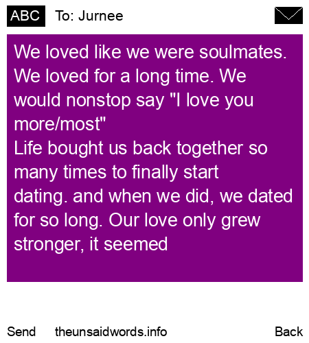 unsent message to Jurnee