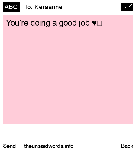 unsent message to Keraanne