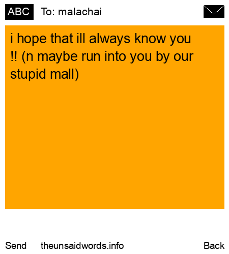 unsent message to malachai