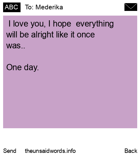 unsent message to Mederika 