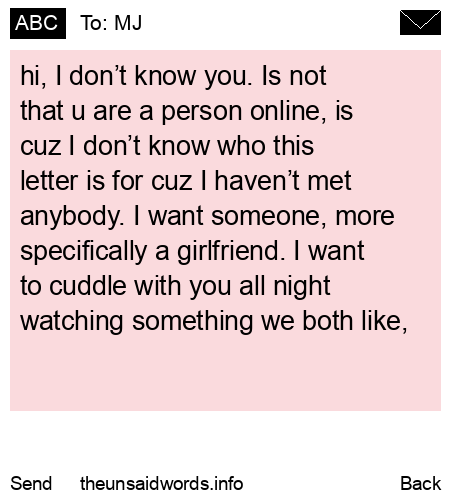 unsent message to MJ