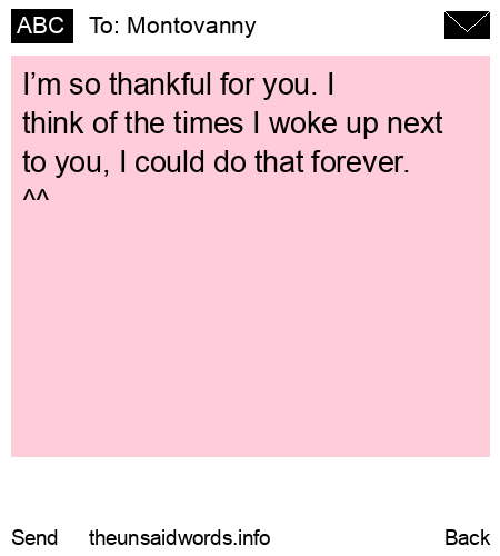 unsent message to Montovanny