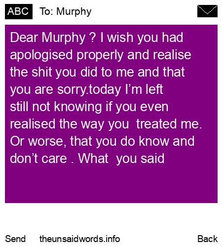 unsent message to Murphy