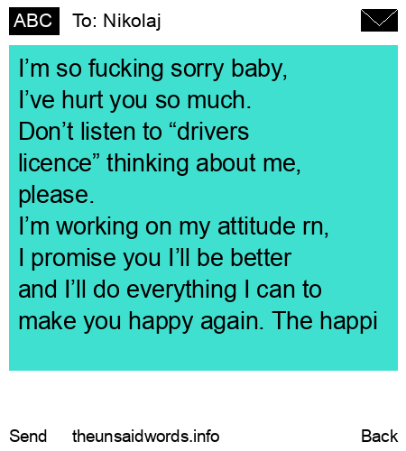 unsent message to Nikolaj