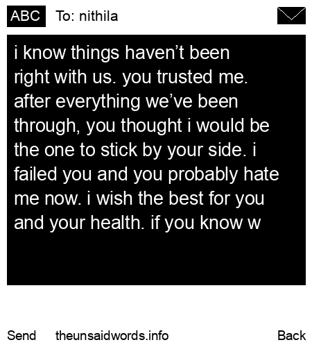 unsent message to nithila