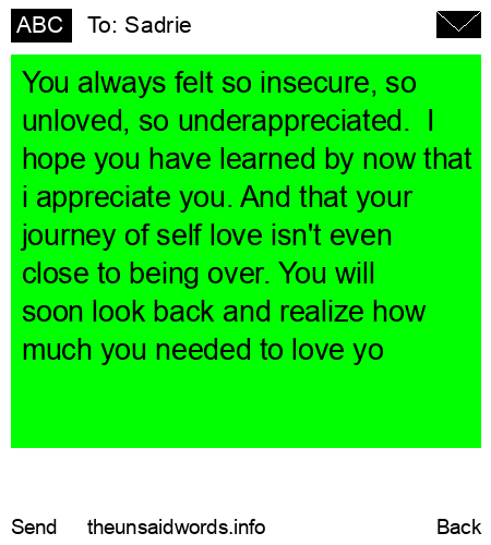 unsent message to Sadrie