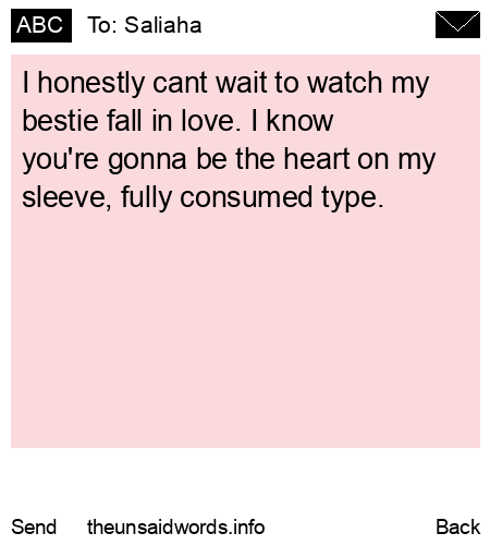 unsent message to Saliaha