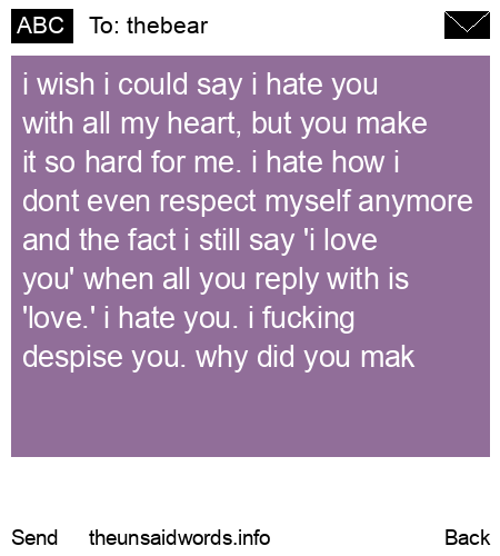 unsent message to thebear