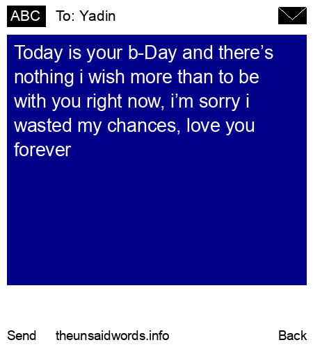 unsent message to Yadin