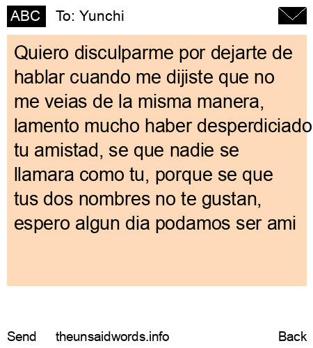 unsent message to Yunchi