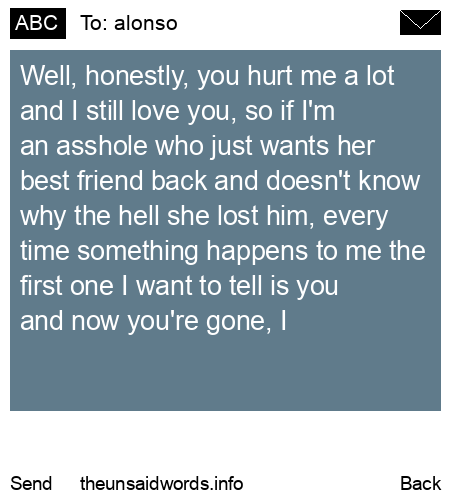 unsent message to alonso