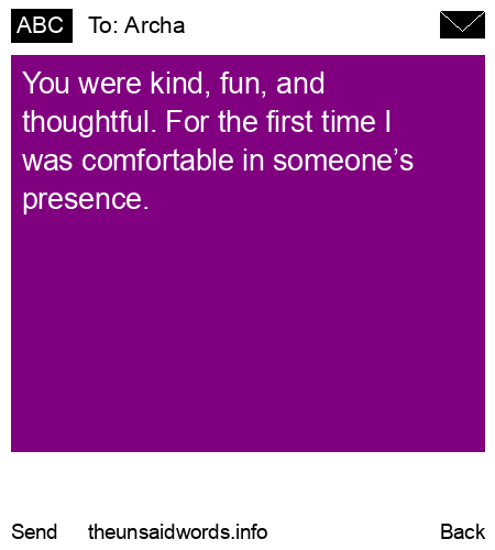 unsent message to Archa