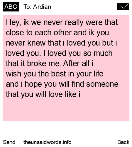 unsent message to Ardian