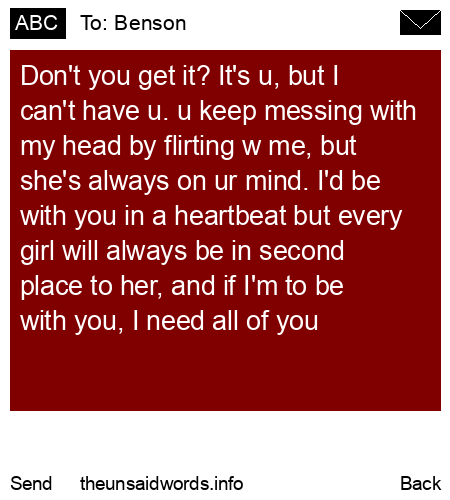 unsent message to Benson