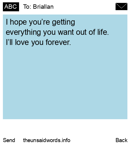 unsent message to Briallan