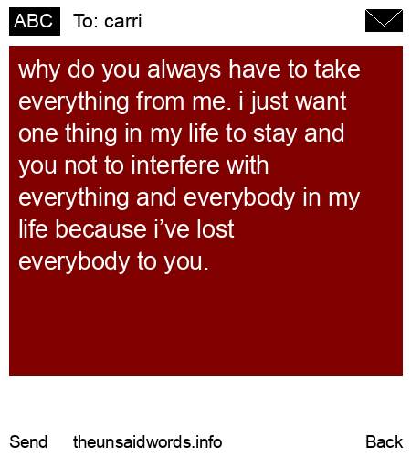 unsent message to carri