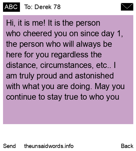 unsent message to Derek 78