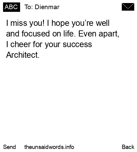 unsent message to Dienmar