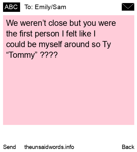 unsent message to Emily/Sam