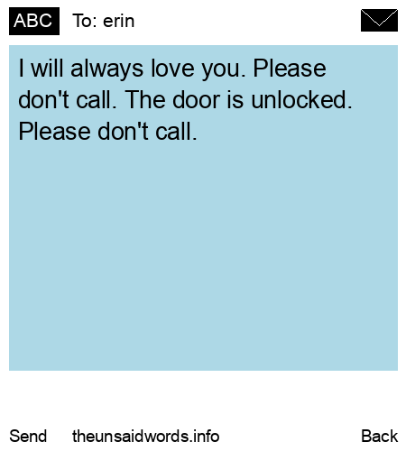 unsent message to erin