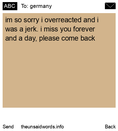 unsent message to germany