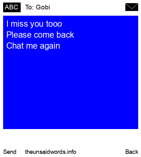 unsent message to Gobi