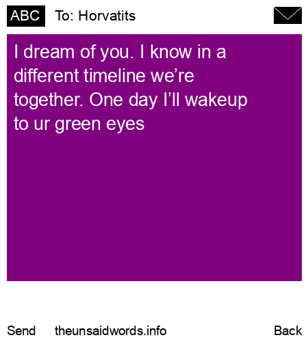 unsent message to Horvatits