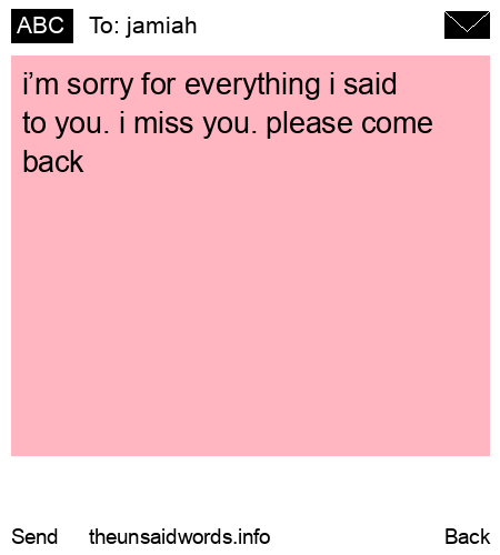 unsent message to jamiah