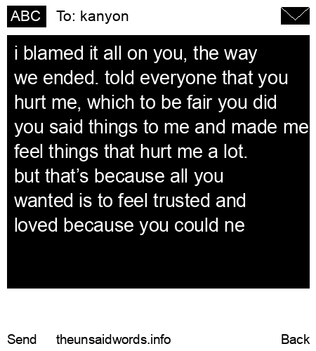 unsent message to kanyon