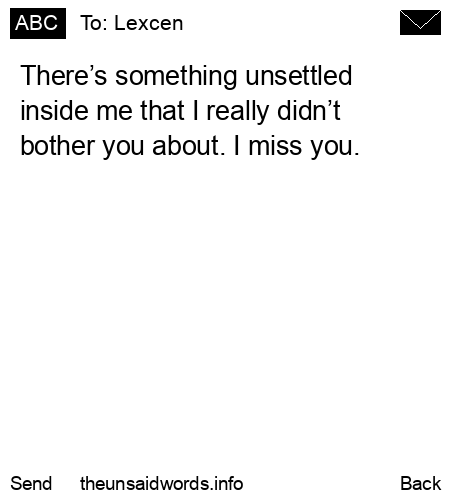 unsent message to Lexcen