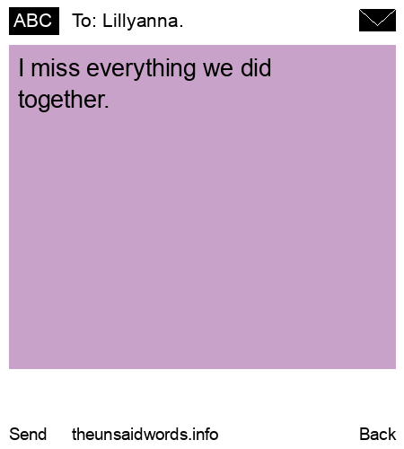 unsent message to Lillyanna.