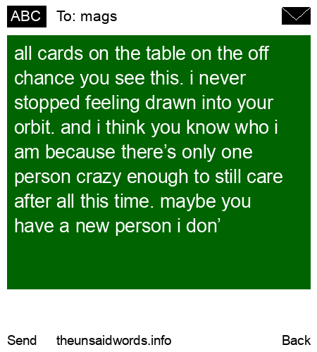 unsent message to mags