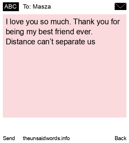 unsent message to Masza