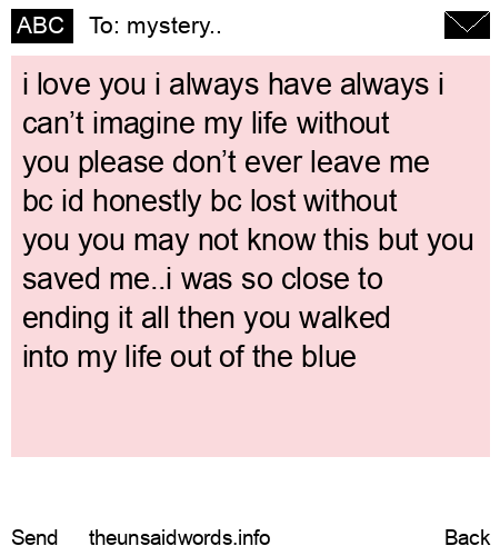 unsent message to mystery..