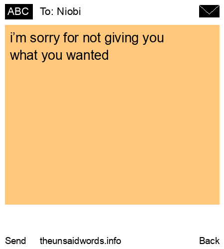 unsent message to Niobi