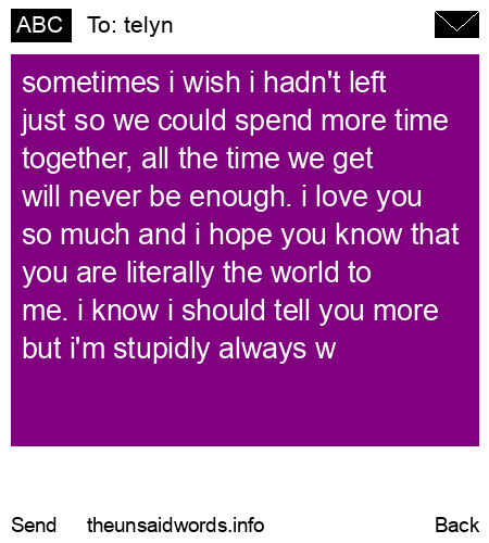 unsent message to telyn