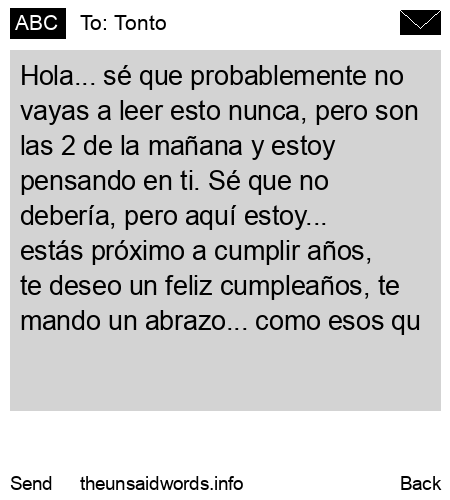 unsent message to Tonto
