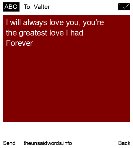 unsent message to Valter