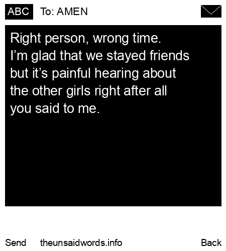 unsent message to AMEN