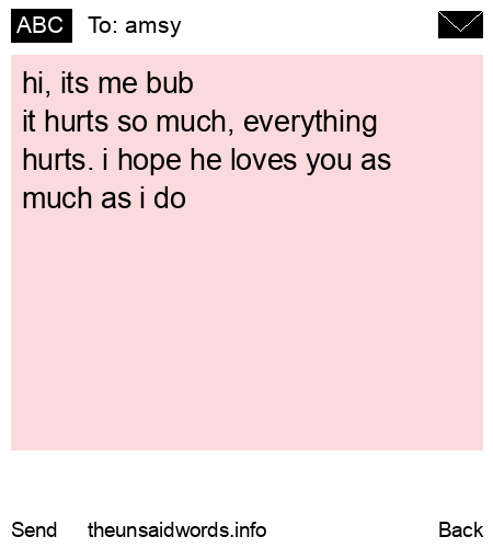 unsent message to amsy