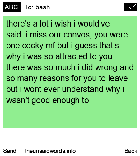 unsent message to bash